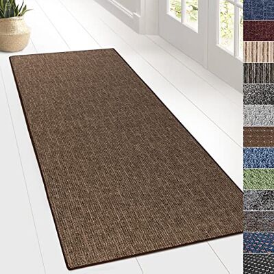 KARAT Tapijt op maat voor keuken, hal, woonkamer, tapijt op maat per meter, tapijt voor hal, keuken, woonkamer, 80 x 250 cm, Alto, bruin KARAT Tapijt op maat voor keuken, hal, woonkamer, tapijt op maat per meter, tapijt voor hal, keuken, woonkamer, 80 x 250 cm, Alto, bruin