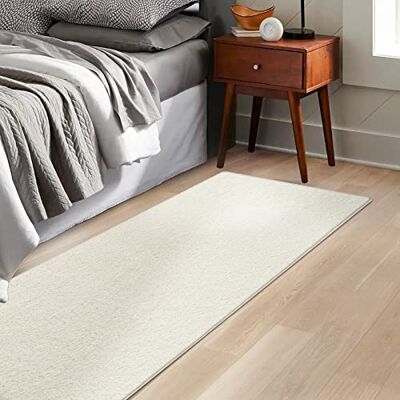 KARAT Bedtapijt Barcelona Shaggy bedrand voor slaapkamer woonkamer pluizig tapijt (80 x 120 cm, crème) KARAT Bedtapijt Barcelona Shaggy bedrand voor slaapkamer woonkamer pluizig tapijt (80 x 120 cm, crème)