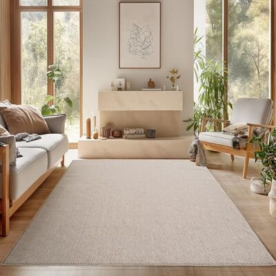 SIMPEX Tapijt 280 x 370 cm, beige, effen, gekruld, Scandinavische stijl, modern, zacht, duurzaam, gemakkelijk te reinigen, XXL, voor woonkamer, eetkamer, slaapkamer SIMPEX Tapijt 280 x 370 cm, beige, effen, gekruld, Scandinavische stijl, modern, zacht, duurzaam, gemakkelijk te reinigen, XXL, voor woonkamer, eetkamer, slaapkamer