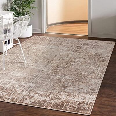 Mazovia Modern vloerkleed voor de woonkamer, groot formaat tapijt voor slaapkamer, volwassenen, modern, laagpolig tapijt voor slaapkamer en woonkamer, rug vintage abstract patroon, 200 x 300 cm, beige Mazovia Modern vloerkleed voor de woonkamer, groot formaat tapijt voor slaapkamer, volwassenen, modern, laagpolig tapijt voor slaapkamer en woonkamer, rug vintage abstract patroon, 200 x 300 cm, beige