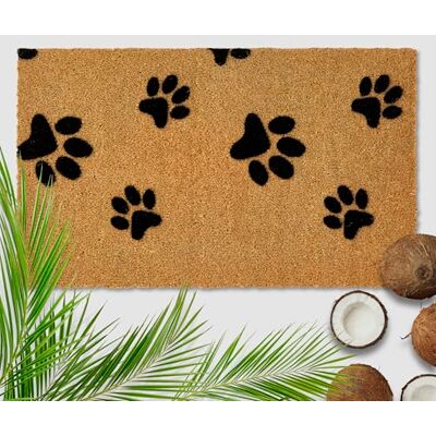 Astra Deurmat voor buiten, pootafdrukken, kokosmat, 60 x 90 cm, natuur, 16 mm, voor binnen en buiten, antislip, zeer duurzaam Astra Deurmat voor buiten, pootafdrukken, kokosmat, 60 x 90 cm, natuur, 16 mm, voor binnen en buiten, antislip, zeer duurzaam