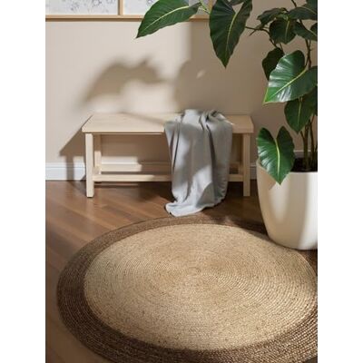 HANSE Home Jutta Vloerkleed voor de woonkamer, rond, van 100% jute, handgeweven, robuust en onderhoudsvriendelijk, modern, boho, ivoor, natuur, grijs, Ø 160 cm HANSE Home Jutta Vloerkleed voor de woonkamer, rond, van 100% jute, handgeweven, robuust en onderhoudsvriendelijk, modern, boho, ivoor, natuur, grijs, Ø 160 cm