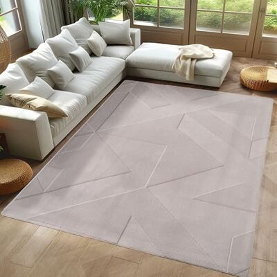 Carpetsale24 Boho tapijt met geometrisch design, effen crème, 140 x 200 cm, decoratief tapijt, zacht en onderhoudsvriendelijk, wasbaar tapijt met 3D-effect, voor woonkamer en slaapkamer Carpetsale24 Boho tapijt met geometrisch design, effen crème, 140 x 200 cm, decoratief tapijt, zacht en onderhoudsvriendelijk, wasbaar tapijt met 3D-effect, voor woonkamer en slaapkamer