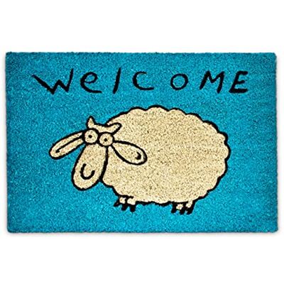 Relaxdays Deurmat entreemat "Welcome" blauw met schaap 60 x 40 cm Relaxdays Deurmat entreemat "Welcome" blauw met schaap 60 x 40 cm