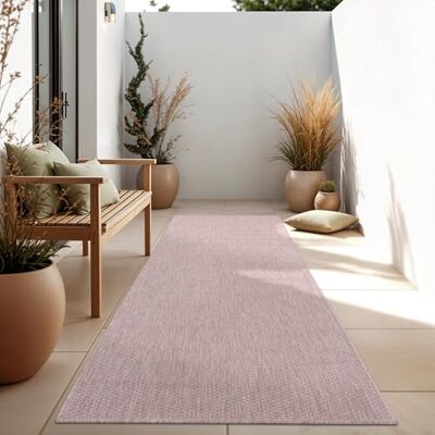 Paco Home Tapijt voor binnen en buiten, balkon, terras, keukentapijt, effen, gespikkeld, afmetingen: 80 x 150 cm, kleur: roze Paco Home Tapijt voor binnen en buiten, balkon, terras, keukentapijt, effen, gespikkeld, afmetingen: 80 x 150 cm, kleur: roze