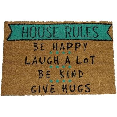 KOKO DOORMATS Deurmat voor buiten, entree, kokos, 40 x 60 cm, huisregels, antislip KOKO DOORMATS Deurmat voor buiten, entree, kokos, 40 x 60 cm, huisregels, antislip