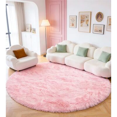 ROHATIM Rond tapijt woonkamer shaggy beddengoed groot formaat zacht tapijt voor slaapkamer moderne stijl decoratief vloerkleed voor woonkamer slaapkamer sofa mat (Roze,Ø 100 cm, rond) ROHATIM Rond tapijt woonkamer shaggy beddengoed groot formaat zacht tapijt voor slaapkamer moderne stijl decoratief vloerkleed voor woonkamer slaapkamer sofa mat (Roze,Ø 100 cm, rond)