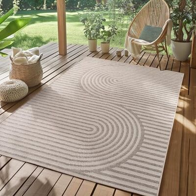 SIMPEX Vloerkleed voor buiten, beige, 280 x 370 cm, weerbestendig, uv-bestendig, onderhoudsvriendelijk, Scandinavisch design, boho, voor keuken, balkon, terras, tuin, woonkamer SIMPEX Vloerkleed voor buiten, beige, 280 x 370 cm, weerbestendig, uv-bestendig, onderhoudsvriendelijk, Scandinavisch design, boho, voor keuken, balkon, terras, tuin, woonkamer