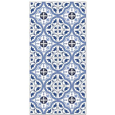 Panorama Vloerkleed, vinyl, vloertegels, bloem, 140 x 200 cm keukentapijt van pvc, linoleum, vinyl Antislip, wasbaar, vuurvast Tapijt voor keuken, kantoor, woonkamer Vloerbescherming, blauw Panorama Vloerkleed, vinyl, vloertegels, bloem, 140 x 200 cm keukentapijt van pvc, linoleum, vinyl Antislip, wasbaar, vuurvast Tapijt voor keuken, kantoor, woonkamer Vloerbescherming, blauw