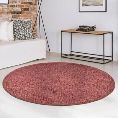 casa pura Rond vloerkleed met een diameter van 120 cm, antislip, plat tapijt voor woonkamer, keuken, slaapkamer, ook ideaal als bureaustoelmat, Londen casa pura Rond vloerkleed met een diameter van 120 cm, antislip, plat tapijt voor woonkamer, keuken, slaapkamer, ook ideaal als bureaustoelmat, Londen