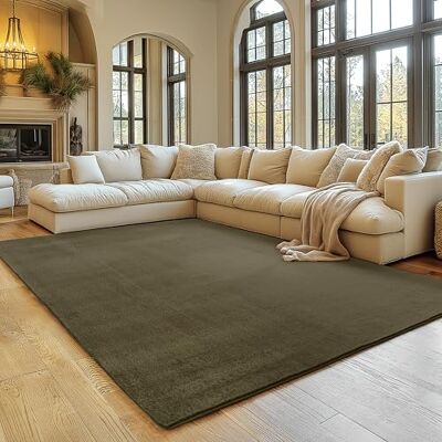 SIMPEX Vloerkleed, groen, 160 x 220 cm, laagpolig, wasbaar, antislip en zacht, modern effen design voor woonkamer, slaapkamer, keuken en kinderkamer SIMPEX Vloerkleed, groen, 160 x 220 cm, laagpolig, wasbaar, antislip en zacht, modern effen design voor woonkamer, slaapkamer, keuken en kinderkamer