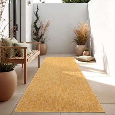 Paco Home Tapijt voor binnen en buiten, balkon, terras, keukentapijt, effen, gespikkeld, afmetingen: 60 x 100 cm, kleur: geel Paco Home Tapijt voor binnen en buiten, balkon, terras, keukentapijt, effen, gespikkeld, afmetingen: 60 x 100 cm, kleur: geel