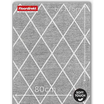 Floordirekt Cosenza Tapijt Modern ruitdesign Premium afwerking Antislip gelrug Verkrijgbaar in 5 kleuren en vele maten 80 x 200 cm Grijs Floordirekt Cosenza Tapijt Modern ruitdesign Premium afwerking Antislip gelrug Verkrijgbaar in 5 kleuren en vele maten 80 x 200 cm Grijs