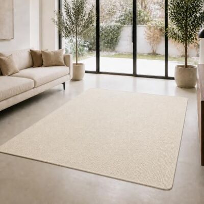 Floordirekt Sisal tapijt, 100% natuurlijk sisal, 160 x 400 cm, ivoor Antislip latex achterkant, sisaltapijt, gefestonneerde randen, voor woonkamer, hal en eetkamer Floordirekt Sisal tapijt, 100% natuurlijk sisal, 160 x 400 cm, ivoor Antislip latex achterkant, sisaltapijt, gefestonneerde randen, voor woonkamer, hal en eetkamer