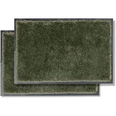 Astra Vloermat voor binnen, antislip, vuilafstotend, super zacht, handwasbaar, onderhoudsvriendelijk, mosgroen, 60 x 80 cm, 2 stuks Astra Vloermat voor binnen, antislip, vuilafstotend, super zacht, handwasbaar, onderhoudsvriendelijk, mosgroen, 60 x 80 cm, 2 stuks