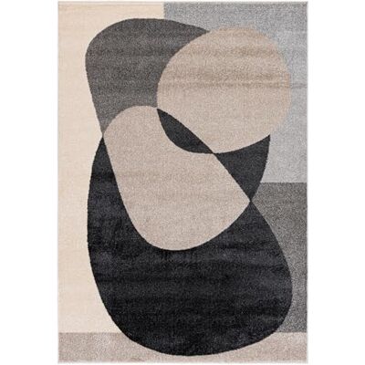 Mazovia Vloerkleed voor woonkamer, 120 x 170 cm, crème, antraciet Tapijt voor slaapkamer, kantoor, eetkamer, beige, hypoallergeen, vloerverwarming, onderhoudsvriendelijk, mechanisch geweven Mazovia Vloerkleed voor woonkamer, 120 x 170 cm, crème, antraciet Tapijt voor slaapkamer, kantoor, eetkamer, beige, hypoallergeen, vloerverwarming, onderhoudsvriendelijk, mechanisch geweven