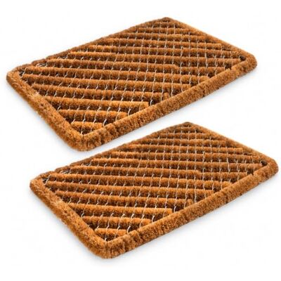 Astra Deurmat voor buiten, kokosmat, vuilvangmat, vloermat, borstelmat, krasbestendige schoonloopmat, 40 x 60 cm, 2 stuks Astra Deurmat voor buiten, kokosmat, vuilvangmat, vloermat, borstelmat, krasbestendige schoonloopmat, 40 x 60 cm, 2 stuks
