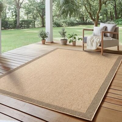 SIMPEX Vloerkleed voor buiten, 140 x 200 cm, weerbestendig, onderhoudsvriendelijk, jute-look, natuurlijk design, rand voor woonkamer, slaapkamer, terras, balkon, tuin SIMPEX Vloerkleed voor buiten, 140 x 200 cm, weerbestendig, onderhoudsvriendelijk, jute-look, natuurlijk design, rand voor woonkamer, slaapkamer, terras, balkon, tuin