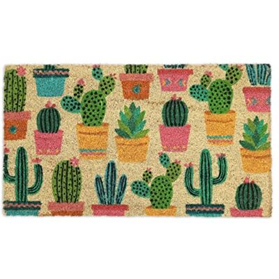 Relaxdays Kokosdeurmat, cactusmotief, 75 x 42 cm, deurmat voor binnen en buiten, antislip, weerbestendig, meerkleurig Relaxdays Kokosdeurmat, cactusmotief, 75 x 42 cm, deurmat voor binnen en buiten, antislip, weerbestendig, meerkleurig