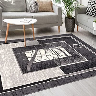 Mazovia Modern tapijt tapijt voor slaapkamer, woonkamer en eetkamer robuust tapijt met zachte korte pool woonkamertapijt Oeko-Tex collectie ATENA grijs 100 x 250 cm Mazovia Modern tapijt tapijt voor slaapkamer, woonkamer en eetkamer robuust tapijt met zachte korte pool woonkamertapijt Oeko-Tex collectie ATENA grijs 100 x 250 cm