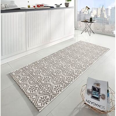 HANSE Home Zala Living Soho tapijt, keukenloper, antislip, wasbaar, voor hal, keuken, woonkamer, badkamer, crème, beige, 80 x 200 cm HANSE Home Zala Living Soho tapijt, keukenloper, antislip, wasbaar, voor hal, keuken, woonkamer, badkamer, crème, beige, 80 x 200 cm