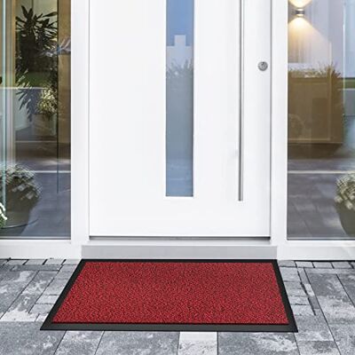 casa pura Deurmat voor de ingang antislip en stofdichte mat Deurmat voor binnen Wasbaar en zeer absorberend Rood Zwart 90 x 150 cm casa pura Deurmat voor de ingang antislip en stofdichte mat Deurmat voor binnen Wasbaar en zeer absorberend Rood Zwart 90 x 150 cm