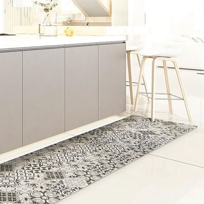 CREARREDA Keukengerei, 180 cm x 50 cm, grijs, antislip en wasbaar vinyl, voor keuken, van vinyl, antislip, voor de keuken, 100% Made in Italy CREARREDA Keukengerei, 180 cm x 50 cm, grijs, antislip en wasbaar vinyl, voor keuken, van vinyl, antislip, voor de keuken, 100% Made in Italy