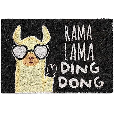 Relaxdays Kokosdeurmat, Lama deurmat met Duitse opschrift, 60 x 40 cm, antislip, voor binnen en buiten, veelkleurig Relaxdays Kokosdeurmat, Lama deurmat met Duitse opschrift, 60 x 40 cm, antislip, voor binnen en buiten, veelkleurig