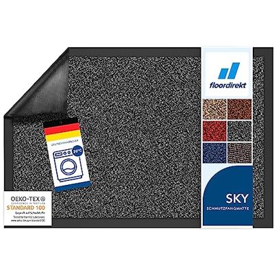Floordirekt Schoonloopmat Rhine, wasbare en effectieve vloermat, vuilvangmat met antislip achterkant, deurmat in vele maten en kleuren, antraciet (gemêleerd), 120 x 180 cm Floordirekt Schoonloopmat Rhine, wasbare en effectieve vloermat, vuilvangmat met antislip achterkant, deurmat in vele maten en kleuren, antraciet (gemêleerd), 120 x 180 cm