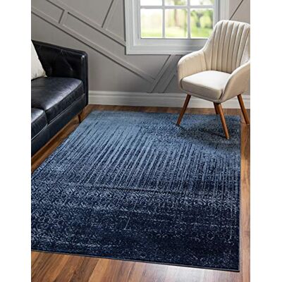 Unique Del Mar Collection Tapijt met moderne ombra-print, rechthoekig, 2,9 x 3,6 m, blauw/marineblauw Unique Del Mar Collection Tapijt met moderne ombra-print, rechthoekig, 2,9 x 3,6 m, blauw/marineblauw