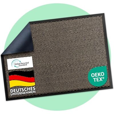 Floordirekt Sky Novo Deurmat voor de entree, 60 x 90 cm, okerzwart, deurmat voor binnen en buiten, antislip en wasbaar, schoonloopmat voor hal, tapijt Floordirekt Sky Novo Deurmat voor de entree, 60 x 90 cm, okerzwart, deurmat voor binnen en buiten, antislip en wasbaar, schoonloopmat voor hal, tapijt