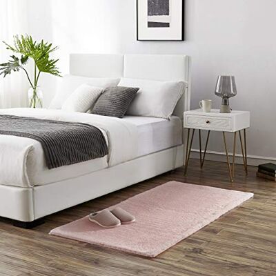Teppich Wölkchen Pluizig vloerkleed van imitatiebont, imitatie Woonkamer Decoratie Wasbaar bontdeken als bedmat, stoelkussen roze, 80 x 150 cm Teppich Wölkchen Pluizig vloerkleed van imitatiebont, imitatie Woonkamer Decoratie Wasbaar bontdeken als bedmat, stoelkussen roze, 80 x 150 cm