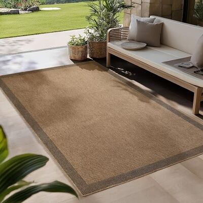 Carpetsale24 Tapijt voor binnen en buiten, robuust, weerbestendig en onderhoudsvriendelijk in natuurlijke jute-look, ideaal voor woonkamer, keuken, terras, tuin en balkon, 120 x 170 cm Carpetsale24 Tapijt voor binnen en buiten, robuust, weerbestendig en onderhoudsvriendelijk in natuurlijke jute-look, ideaal voor woonkamer, keuken, terras, tuin en balkon, 120 x 170 cm