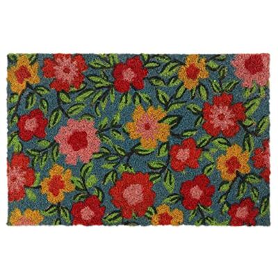 Relaxdays Kokosdeurmat, deurmat, bloemenmotief, 40 x 60 cm, antislip, duurzaam, binnen, buiten, kleurrijk Relaxdays Kokosdeurmat, deurmat, bloemenmotief, 40 x 60 cm, antislip, duurzaam, binnen, buiten, kleurrijk