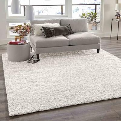 VIMODA Prime Poils Longs Shaggy tapijt wit hoogpolig modern tapijt voor woonkamer slaapkamer crème, 150 cm vierkant VIMODA Prime Poils Longs Shaggy tapijt wit hoogpolig modern tapijt voor woonkamer slaapkamer crème, 150 cm vierkant