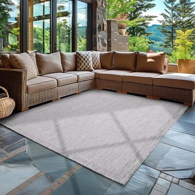 Carpettex Weerbestendig tapijt voor binnen en buiten, 200 x 300 cm (200 x 290 cm) grijs, sisal-look, afwasbaar, waterdicht, plat geweven, ideaal als tapijt voor keuken, terras, Carpettex Weerbestendig tapijt voor binnen en buiten, 200 x 300 cm (200 x 290 cm) grijs, sisal-look, afwasbaar, waterdicht, plat geweven, ideaal als tapijt voor keuken, terras,