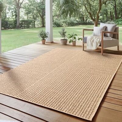SIMPEX Vloerkleed voor buiten, 240 x 340 cm, XL, weerbestendig, onderhoudsvriendelijk, jute-look, natuurlijk, Scandinavisch design, voor woonkamer, terras, balkon SIMPEX Vloerkleed voor buiten, 240 x 340 cm, XL, weerbestendig, onderhoudsvriendelijk, jute-look, natuurlijk, Scandinavisch design, voor woonkamer, terras, balkon