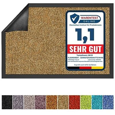 Floordirekt Schoonloopmat Rhine, wasbare en effectieve vloermat, vuilvangmat met antislip achterkant, deurmat in vele maten en kleuren, beige, 120 x 180 cm Floordirekt Schoonloopmat Rhine, wasbare en effectieve vloermat, vuilvangmat met antislip achterkant, deurmat in vele maten en kleuren, beige, 120 x 180 cm