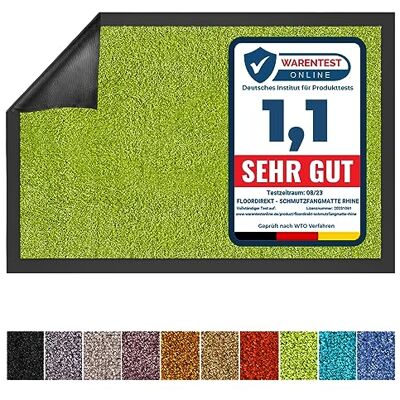 Floordirekt Schoonloopmat Rhine, wasbare en effectieve vloermat, vuilvangmat met antislip achterkant, deurmat in vele maten en kleuren, groen, 90 x 120 cm Floordirekt Schoonloopmat Rhine, wasbare en effectieve vloermat, vuilvangmat met antislip achterkant, deurmat in vele maten en kleuren, groen, 90 x 120 cm