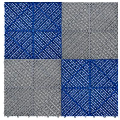 Monster Cable Geventileerde vloertegels, modulair, in elkaar gestoken en randen, 120 grijs & 120 blauw, enkele garage, dubbele vloermat, showroom, zeer robuust, polypropyleen, antislip, waterdicht, drainage, 6 x 6 Monster Cable Geventileerde vloertegels, modulair, in elkaar gestoken en randen, 120 grijs & 120 blauw, enkele garage, dubbele vloermat, showroom, zeer robuust, polypropyleen, antislip, waterdicht, drainage, 6 x 6