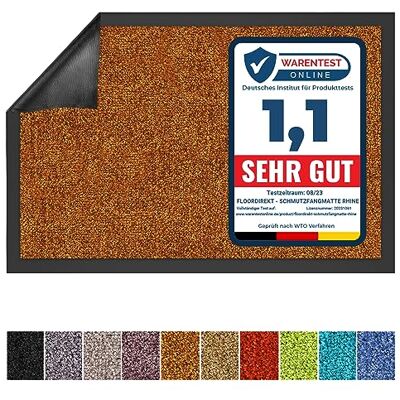 Floordirekt Schoonloopmat Rhine, wasbare en effectieve vloermat, vuilvangmat met antislip achterkant, deurmat in vele maten en kleuren, bruin, 90 x 300 cm Floordirekt Schoonloopmat Rhine, wasbare en effectieve vloermat, vuilvangmat met antislip achterkant, deurmat in vele maten en kleuren, bruin, 90 x 300 cm