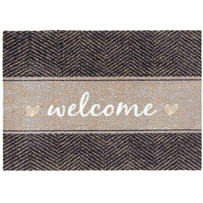 Astra Deurmat voor binnen, antislip, 50 x 70 cm, visgraat Welcome absorberende vuilvangmat Machinewasbaar 30°C Design deurmat Astra Deurmat voor binnen, antislip, 50 x 70 cm, visgraat Welcome absorberende vuilvangmat Machinewasbaar 30°C Design deurmat