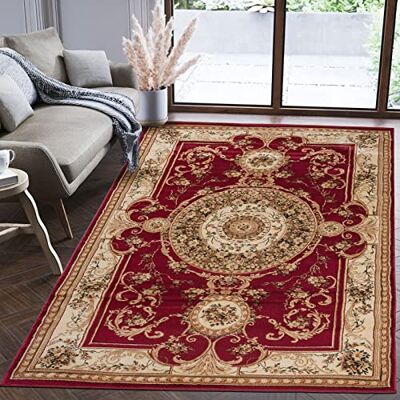 Mazovia Modern vloerkleed voor de woonkamer Groot formaat tapijt voor slaapkamer, volwassenen, modern, laagpolig tapijt voor slaapkamer en woonkamer kleed oosterse motief rood beige 180 x 260 Mazovia Modern vloerkleed voor de woonkamer Groot formaat tapijt voor slaapkamer, volwassenen, modern, laagpolig tapijt voor slaapkamer en woonkamer kleed oosterse motief rood beige 180 x 260