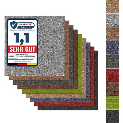 casa pura Moskou Design tapijttegels, vrijstaand, 50 x 50 cm, duurzaam, met hoogwaardige krullende pool, antistatisch met bitumen achterkant (24 stuks, 6 m², rood) casa pura Moskou Design tapijttegels, vrijstaand, 50 x 50 cm, duurzaam, met hoogwaardige krullende pool, antistatisch met bitumen achterkant (24 stuks, 6 m², rood)
