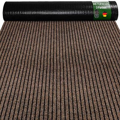 ANRO Mischa Deurmat, per meter, antislip, op maat te snijden, deurmat voor binnen en buiten, voor hal, handel, kantoor, horeca, kelder, mischa, bruin, 120 x 100 cm ANRO Mischa Deurmat, per meter, antislip, op maat te snijden, deurmat voor binnen en buiten, voor hal, handel, kantoor, horeca, kelder, mischa, bruin, 120 x 100 cm