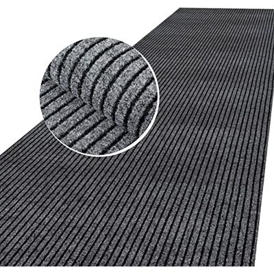 ANRO Mischa Deurmat, per meter, antislip, op maat te snijden, voor binnen en buiten, hal, handel, kantoor, horeca, kelder, mischa, grijs, 100 x 100 cm ANRO Mischa Deurmat, per meter, antislip, op maat te snijden, voor binnen en buiten, hal, handel, kantoor, horeca, kelder, mischa, grijs, 100 x 100 cm