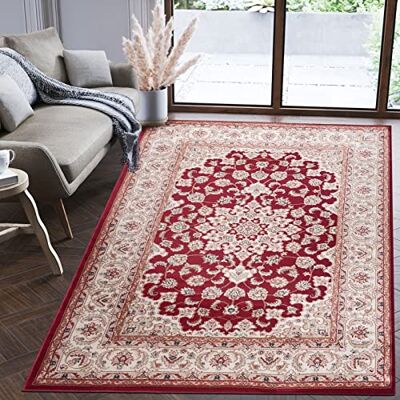 Mazovia Modern vloerkleed voor de woonkamer Groot formaat tapijt voor slaapkamer, volwassenen, modern, laagpolig tapijt voor slaapkamer en woonkamer kleed oosterse motief rood beige 200 x 300 Mazovia Modern vloerkleed voor de woonkamer Groot formaat tapijt voor slaapkamer, volwassenen, modern, laagpolig tapijt voor slaapkamer en woonkamer kleed oosterse motief rood beige 200 x 300