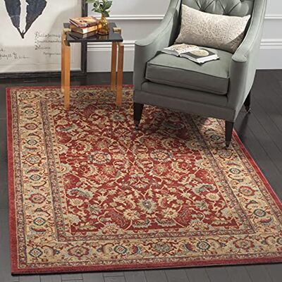 SAFAVIEH Mahal MAH699 Traditioneel tapijt, rechthoekig, geweven, voor woonkamer, slaapkamer, elk interieur, 122 x 170 cm, rood/meerkleurig SAFAVIEH Mahal MAH699 Traditioneel tapijt, rechthoekig, geweven, voor woonkamer, slaapkamer, elk interieur, 122 x 170 cm, rood/meerkleurig