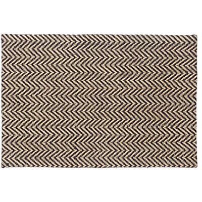 Relaxdays Handgemaakte jute deurmat met zigzagpatroon, 40 x 60 cm, natuur/zwart Relaxdays Handgemaakte jute deurmat met zigzagpatroon, 40 x 60 cm, natuur/zwart