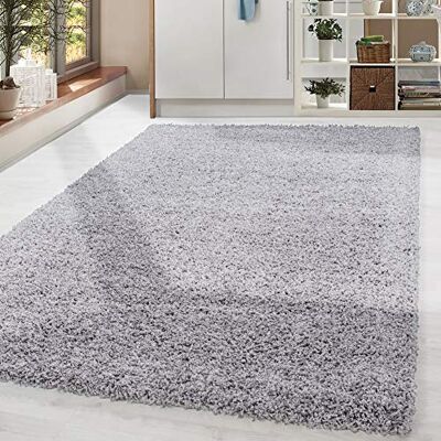 HomebyHome Vloerkleed voor de woonkamer, 160 x 230 cm, modern tapijt voor slaapkamer, volwassenen, lichtgrijs, shaggy, langpolig, effen, zacht en wollig, keukentapijt HomebyHome Vloerkleed voor de woonkamer, 160 x 230 cm, modern tapijt voor slaapkamer, volwassenen, lichtgrijs, shaggy, langpolig, effen, zacht en wollig, keukentapijt